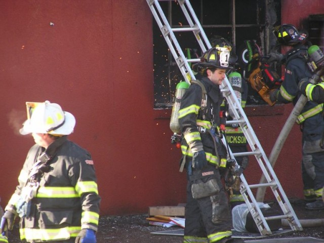 12/8/08 MKFD Structure Fire Lexington Ave 
L to R Chief Bueti, Lt. Graniero, FF Nickson, Lt Bancroft