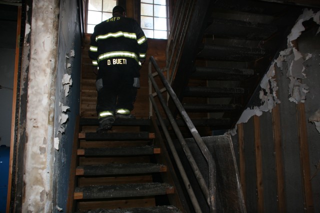 Chief Bueti checking the house on the second day of evolutions.
PHOTO TAKEN BY JT. CAMP 