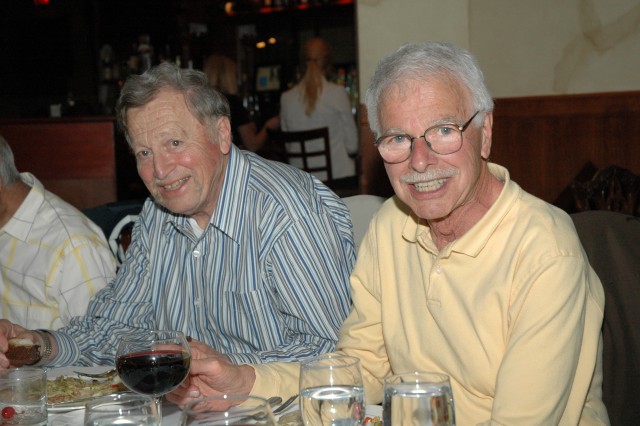 Engine Company members and brothers Joe &quot;Biff&quot; Graniero and George &quot;Clippy&quot; Graniero Sr. enjoy dinner together...